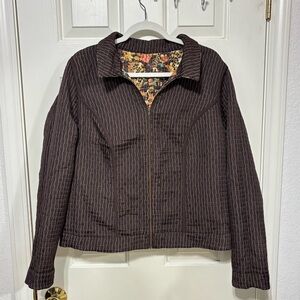 CJ Banks REVERSABLE Jacket Size X Quilt Brown Like new